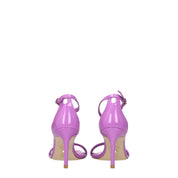 Stuart Weitzman Purple Leather Stiletto Heel Sandals