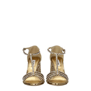 Miu Miu Gold Plastic Platform Sandals