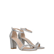 Stuart Weitzman Gray Fabric Platform Sandals
