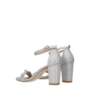 Stuart Weitzman Gray Fabric Platform Sandals