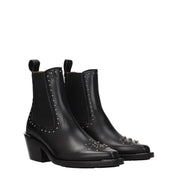 Chloé Black Leather Ankle Boots