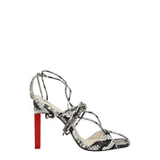 The Attico White Leather Stiletto Heel Sandals
