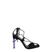 The Attico Black Fabric Stiletto Heel Sandals
