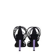 The Attico Black Fabric Stiletto Heel Sandals