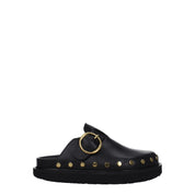 Isabel Marant Black Leather Slippers