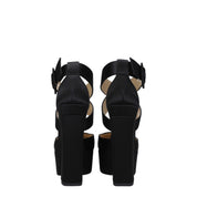 Jimmy Choo Black Satin Platforms