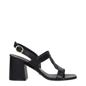 Stuart Weitzman Black Leather Platform Sandals