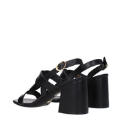 Stuart Weitzman Black Leather Platform Sandals