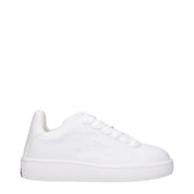 Burberry White Leather Low Top Sneakers