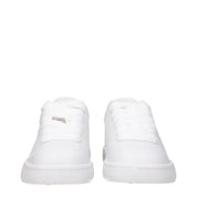 Burberry White Leather Low Top Sneakers