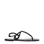 Isabel Marant Black Leather Flip-Flop Sandals