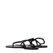 Isabel Marant Black Leather Flip-Flop Sandals
