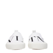 Valentino Garavani White Fabric Slip-On Loafers