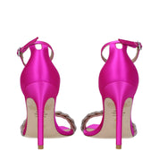 Stuart Weitzman Pink Satin Stiletto Heel Sandals