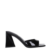 The Attico Black Leather Stiletto Heel Sandals