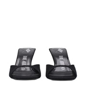 The Attico Black Satin Stiletto Heel Sandals