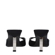 The Attico Black Satin Stiletto Heel Sandals