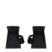 The Attico Black Leather Stiletto Heel Sandals