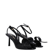 Prada Black Leather Stiletto Heel Sandals