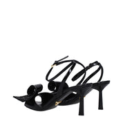Prada Black Leather Stiletto Heel Sandals