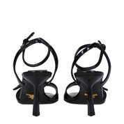 Prada Black Leather Stiletto Heel Sandals