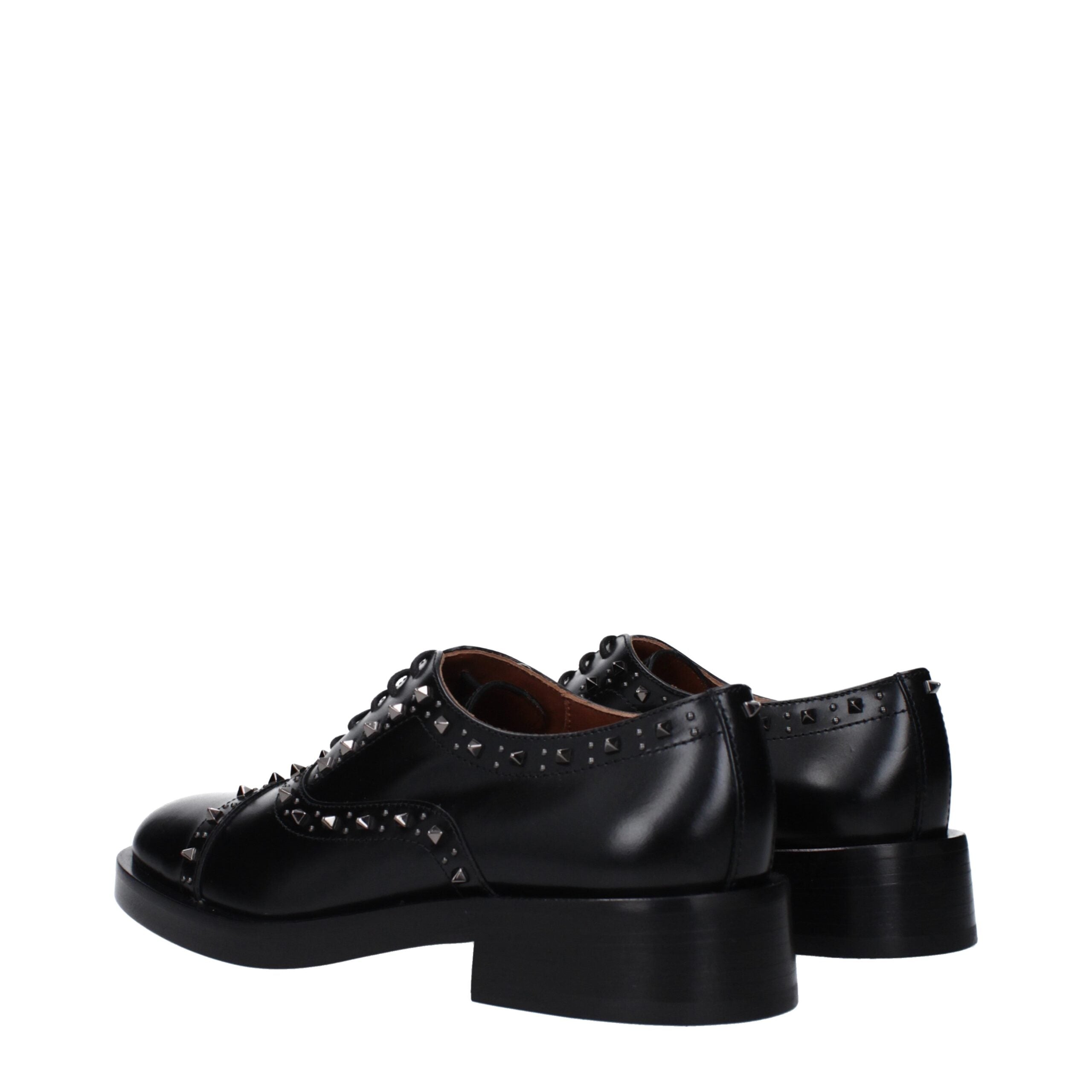 Valentino Garavani Black Leather Oxfords And Derbies