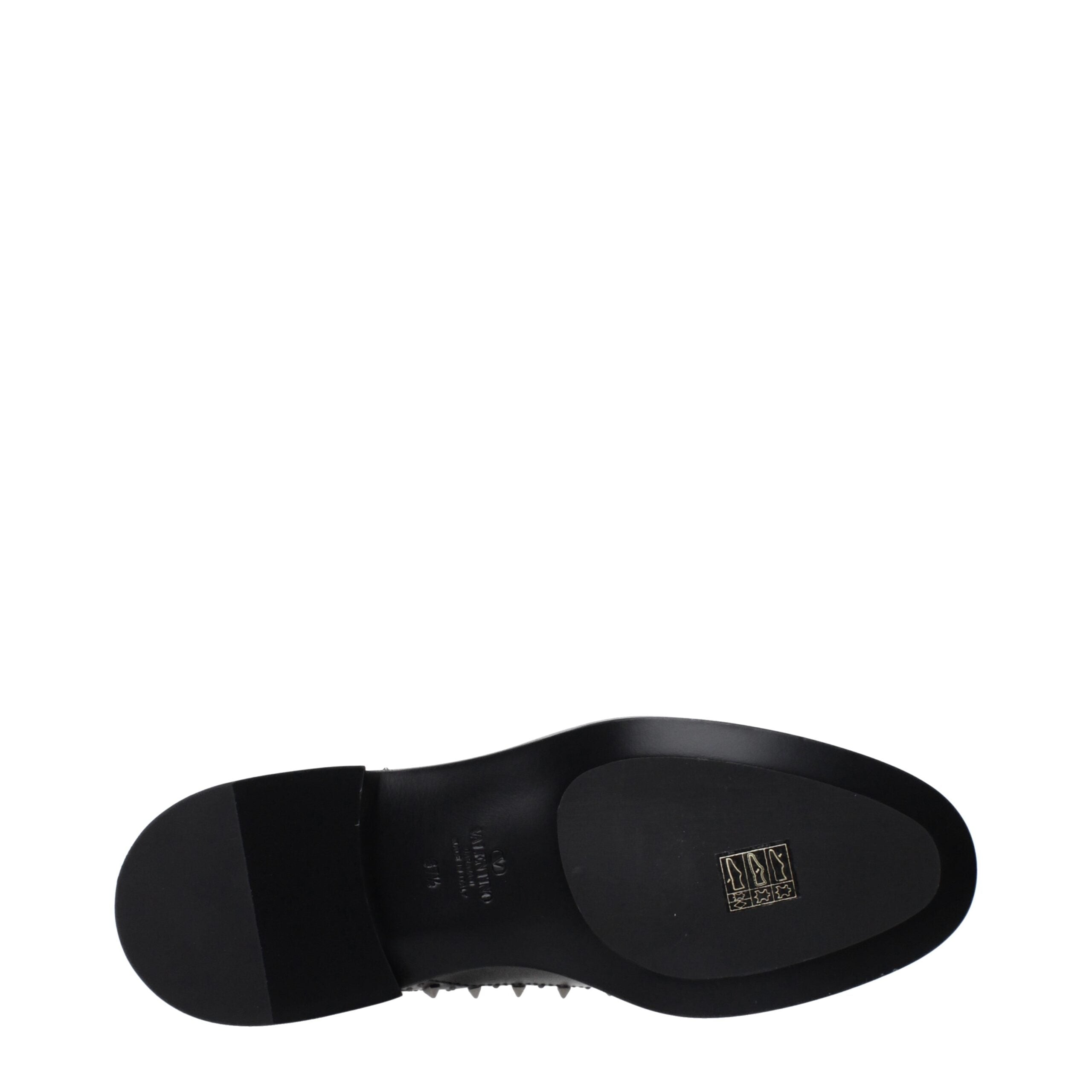 Valentino Garavani Black Leather Oxfords And Derbies