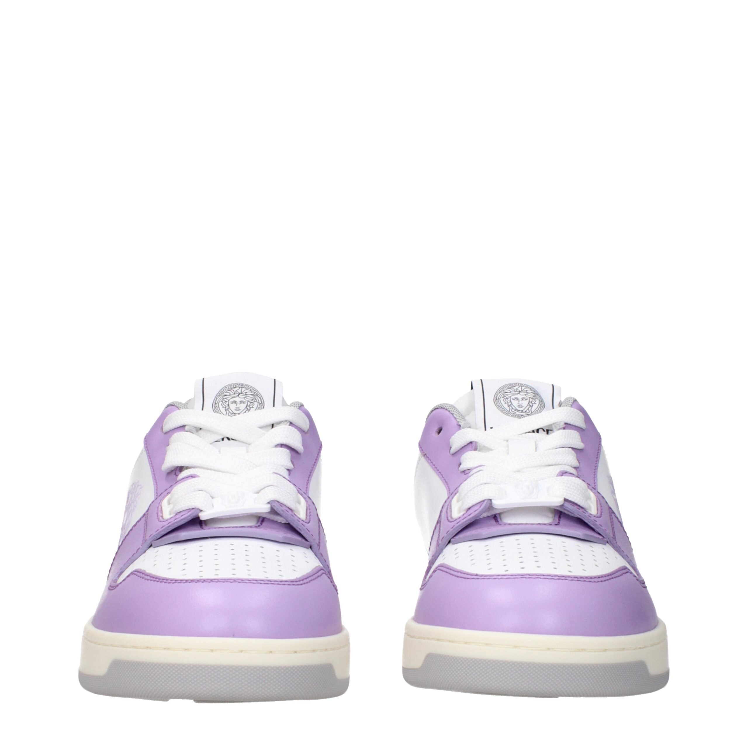 Versace White Leather Low Tops