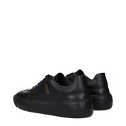 Versace Black Leather Low Tops