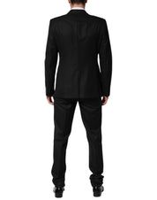 Dolce & Gabbana Black Jacquard Single Breasted 2 Piece Suit
