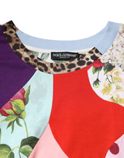 Dolce & Gabbana Multicolor Patchwork Cotton Silk Blouse Top