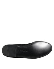 Dolce & Gabbana Black Jacquard Loafers Formal Men Dress Shoes