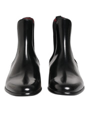 Dolce & Gabbana Black Chelsea Slip On Mid Calf Boots Shoes