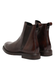 Dolce & Gabbana Brown Chelsea Leather Mid Calf Boots Shoes