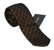 Dolce & Gabbana Elegant Brown Patterned Silk Blend Necktie