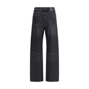 Versace Black Cotton Relaxed Fit Jeans