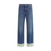 Valentino Blue Cotton Straight-Leg Jeans
