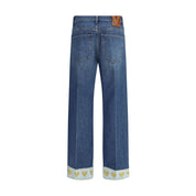 Valentino Blue Cotton Straight-Leg Jeans