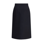 Valentino Black Fleece Wool Midi Skirt