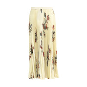 Etro Yellow Polyester Midi Skirt