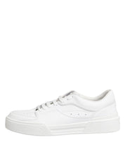 Dolce & Gabbana White Miami Leather Low Top Sneakers Shoes