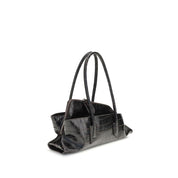 The Attico Black Calf Leather Bos Taurus Shoulder Bag