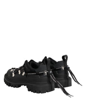 Dolce & Gabbana Black Low Top Lace Up Trekking Sneakers Shoes