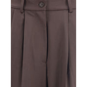 P.A.R.O.S.H. Brown Fleece Wool Dress Pants