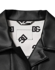 Dolce & Gabbana Black Polyester Button Down Biker Jacket
