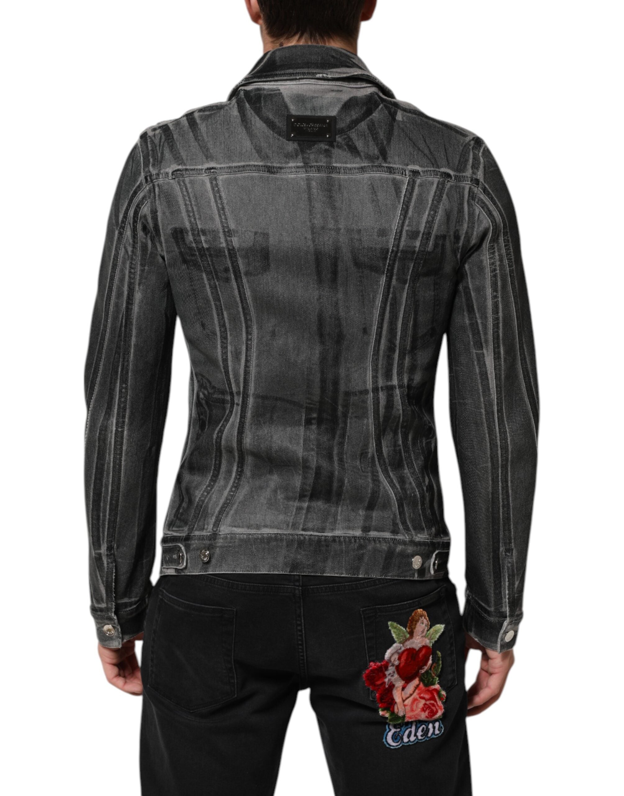 Dolce & Gabbana Gray Washed Denim Jacket – Limited