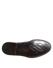 Dolce & Gabbana Black Leather Derby Wingtip Formal Shoes