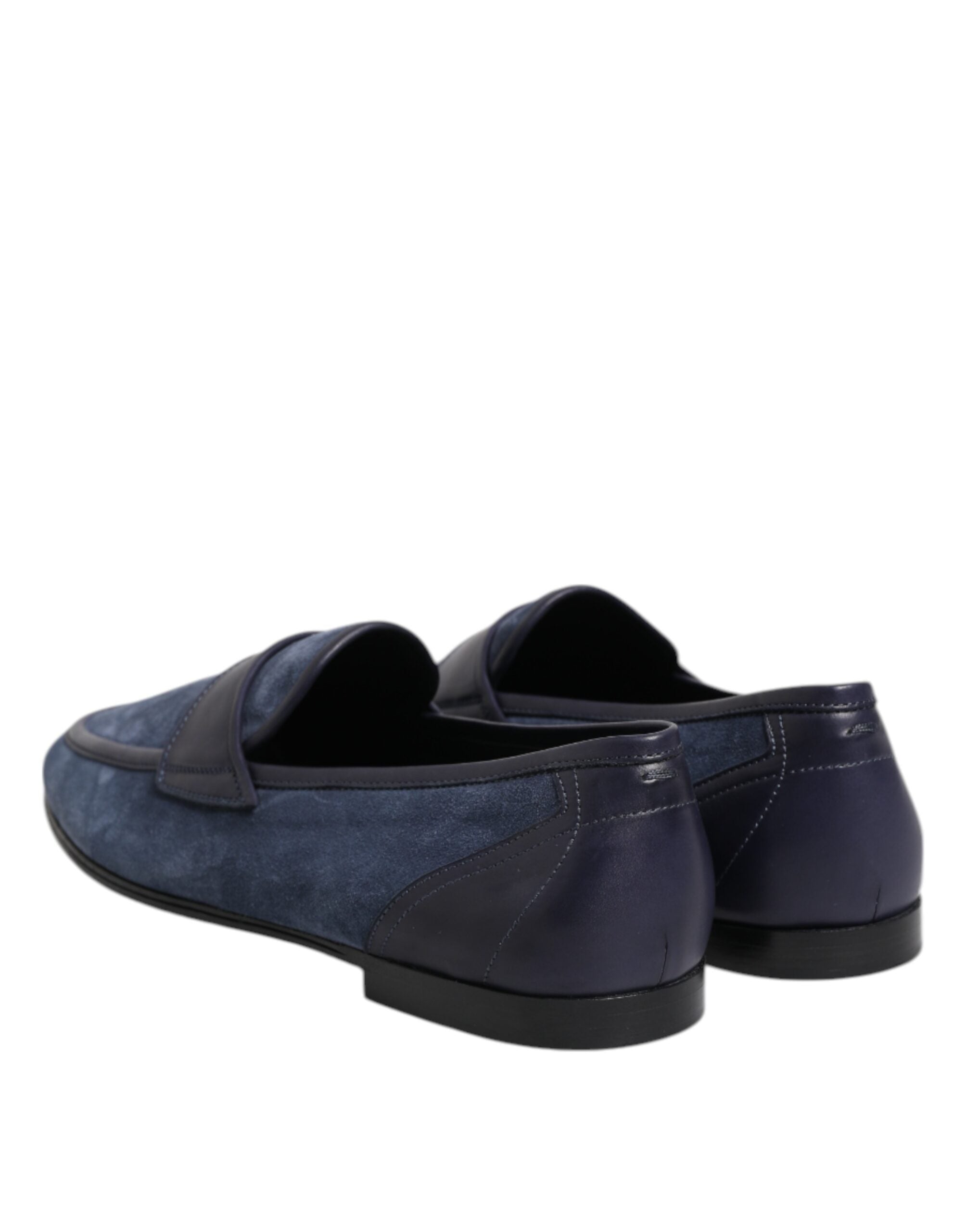 Dolce & Gabbana Blue Suede Leather Loafers Moccasin Shoes
