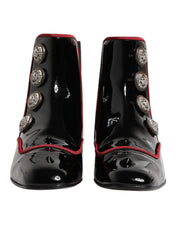 Dolce & Gabbana Black Jackie Buttoned Chelsea Boots Shoes