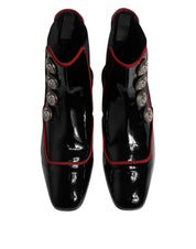 Dolce & Gabbana Black Jackie Buttoned Chelsea Boots Shoes